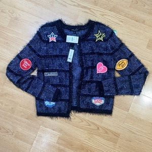 Romeo & Juliet Couture Patch Cardigan NWT Small